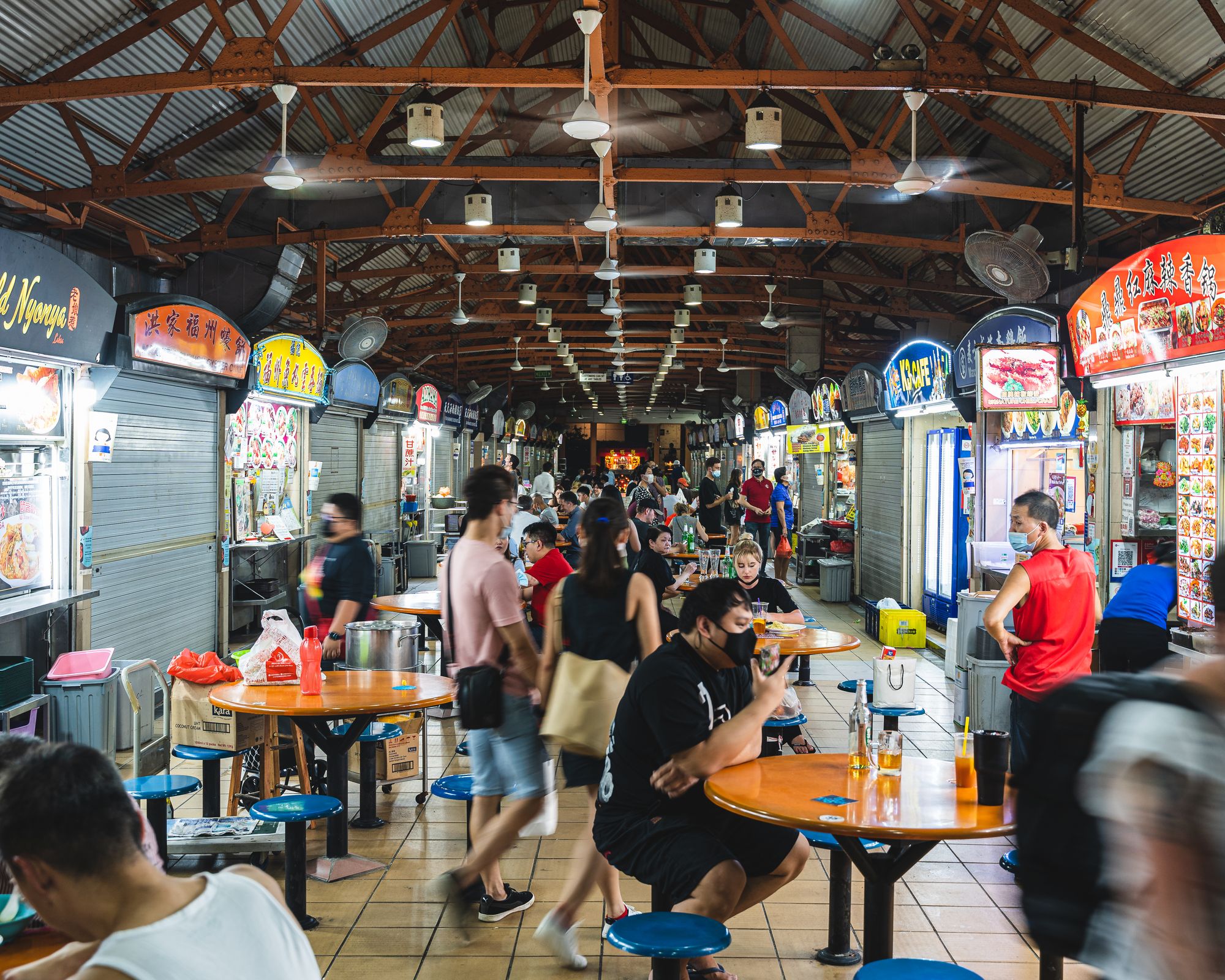 A busy hawker centre