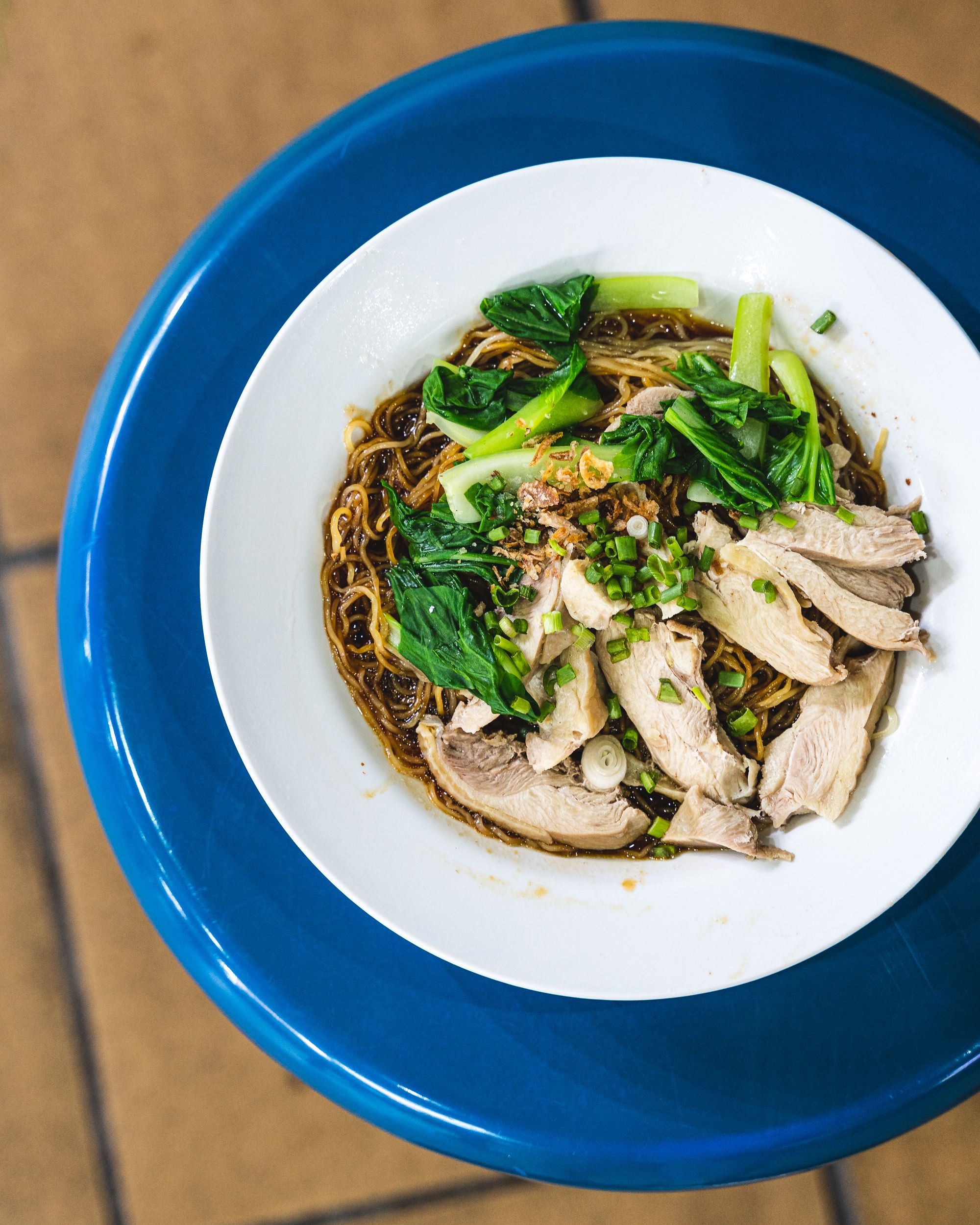 Bowl of chicken noodles