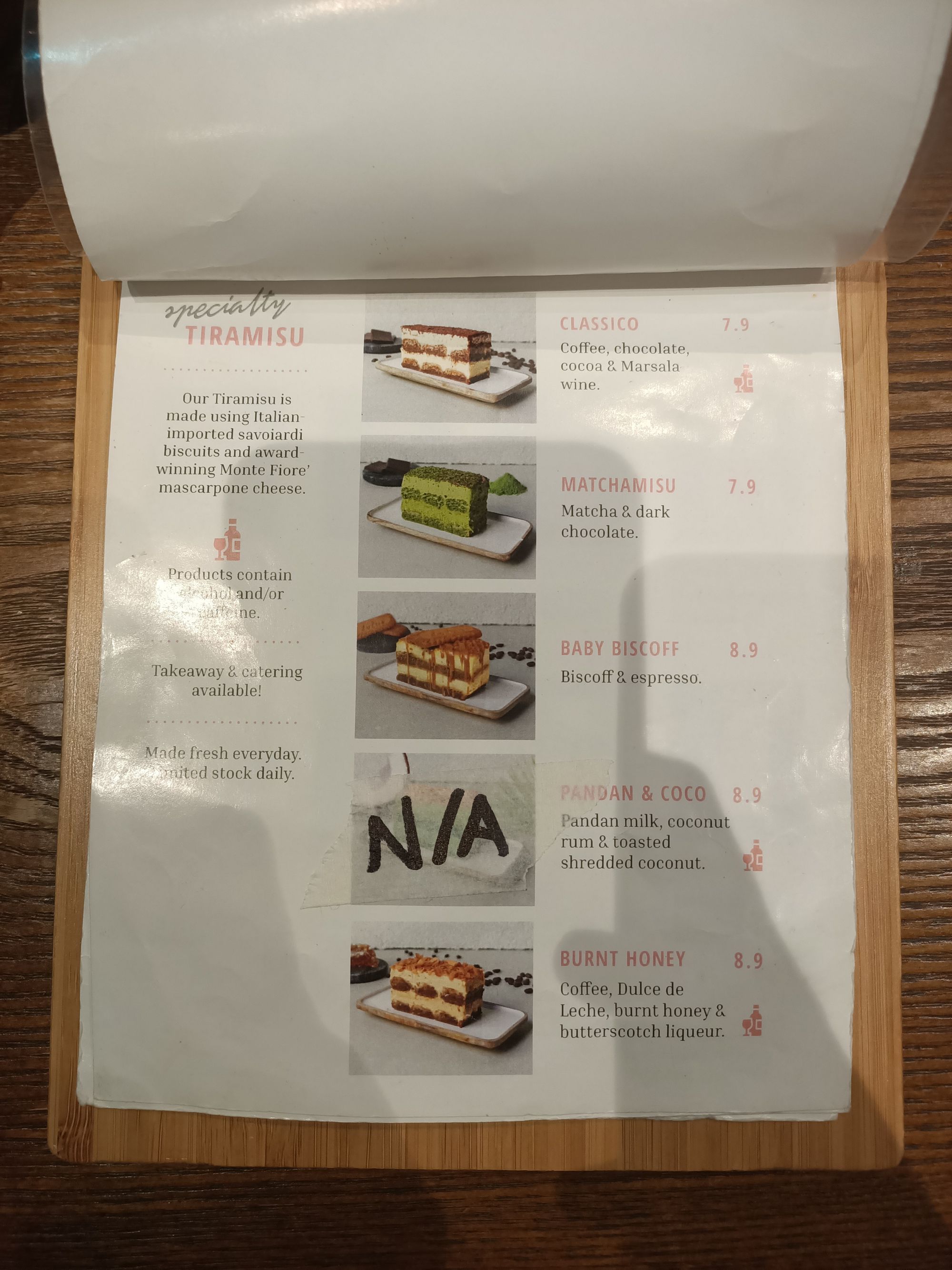 Photo of Kumo menu - tiramisu cakes