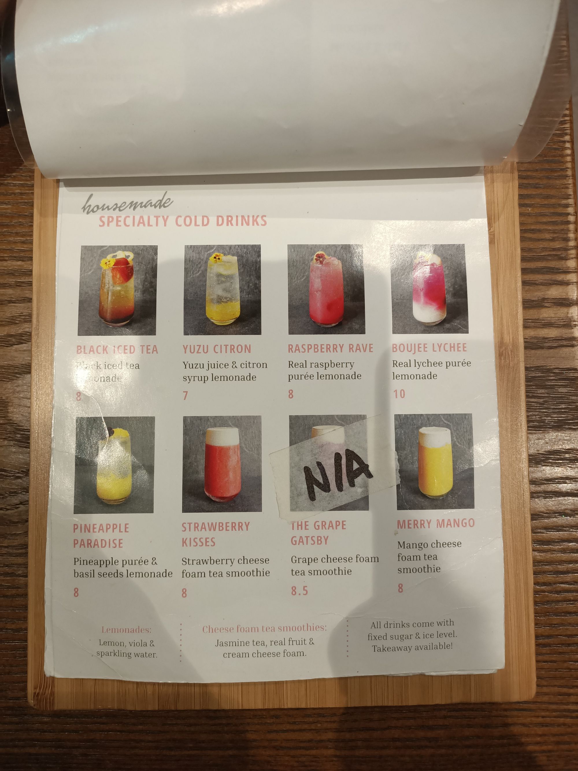 Photo of Kumo menu - cold drinks