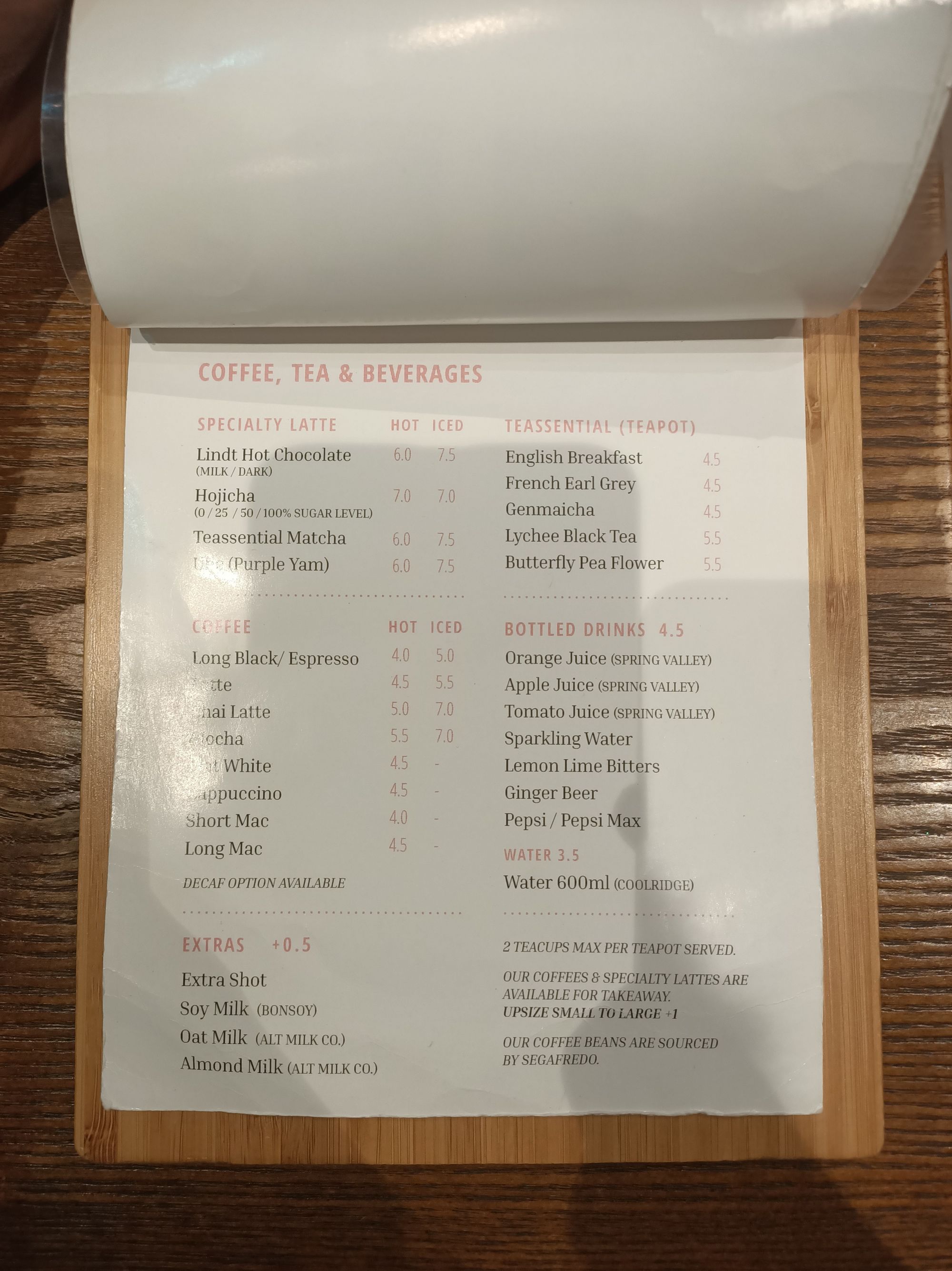 Photo of Kumo menu - coffee, tea & beverages