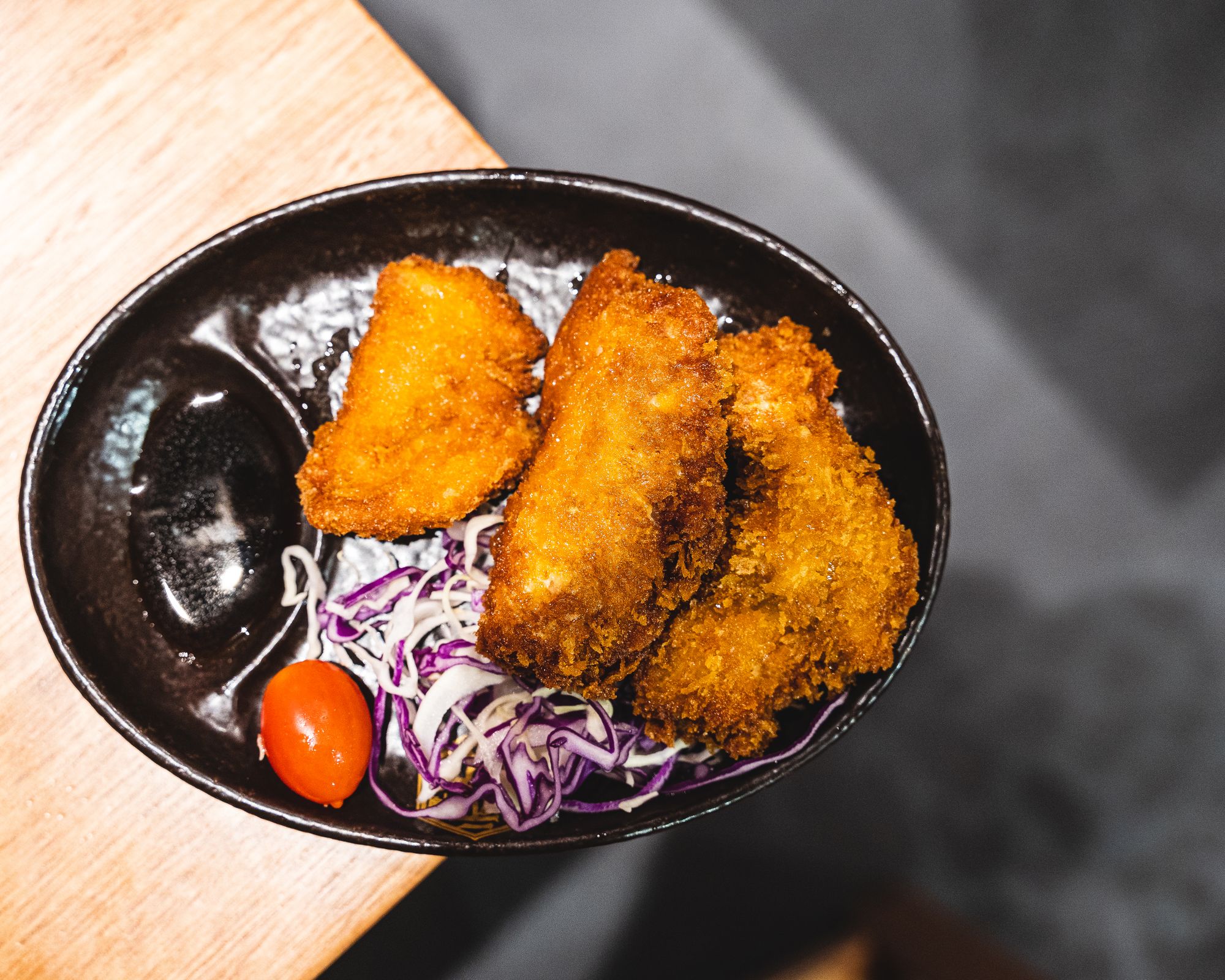 Top down shot of chicken cutlet