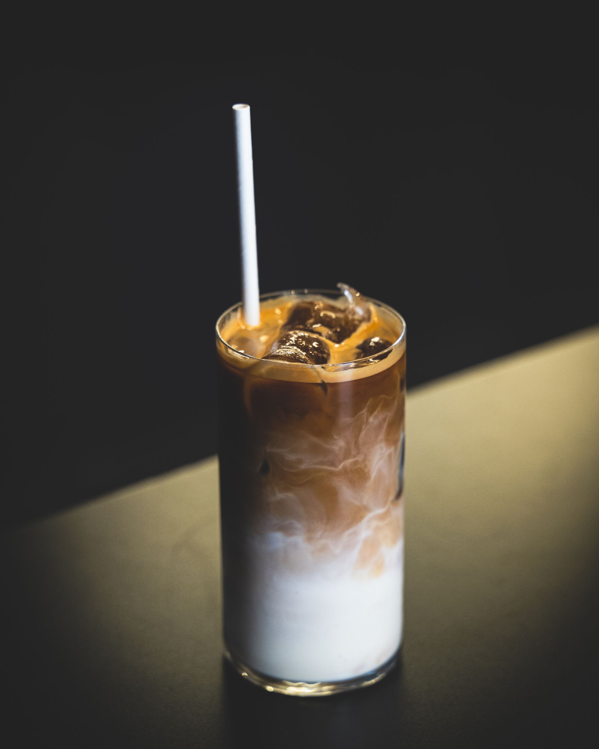 Close up of iced coffee