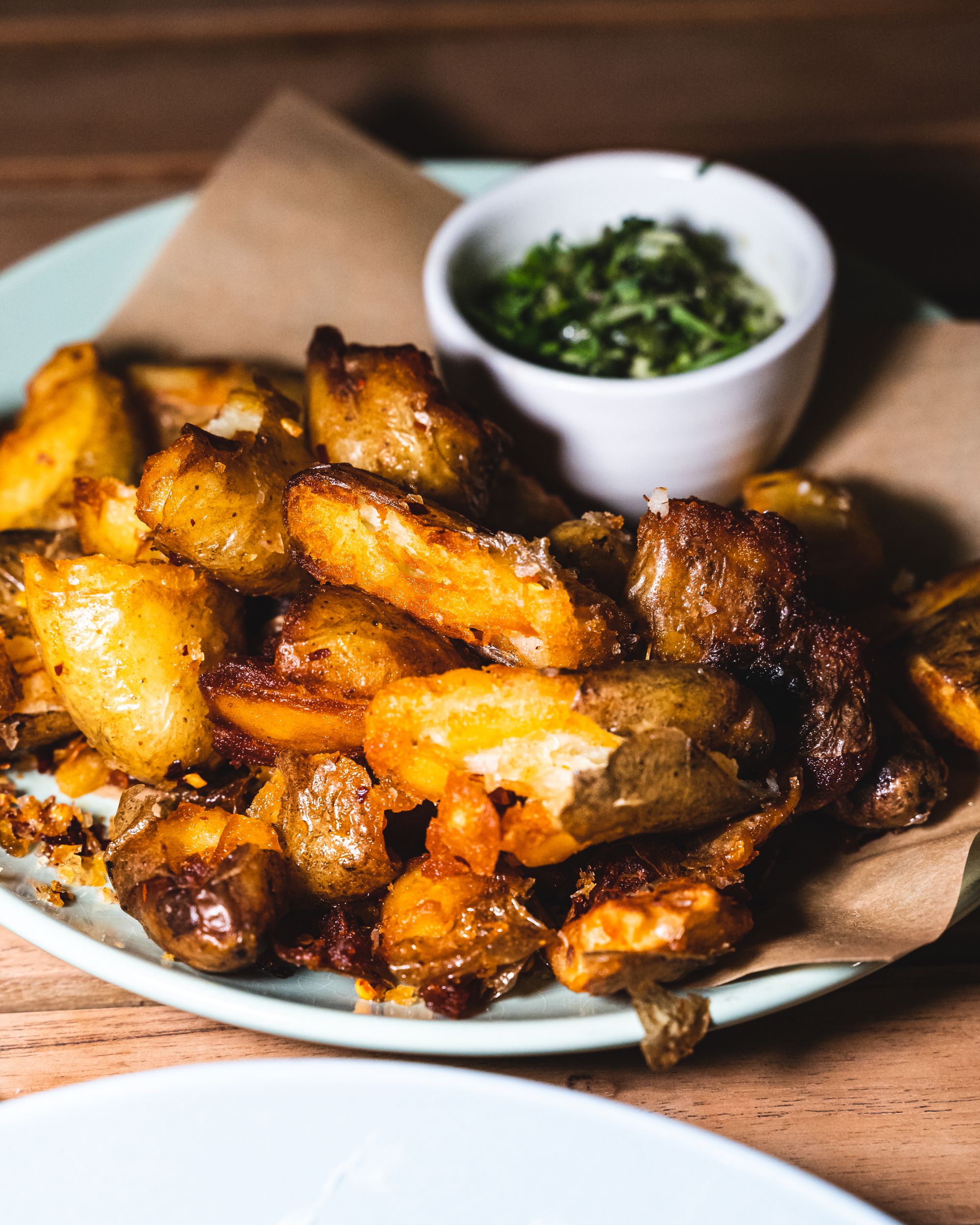 Close up of fried potato