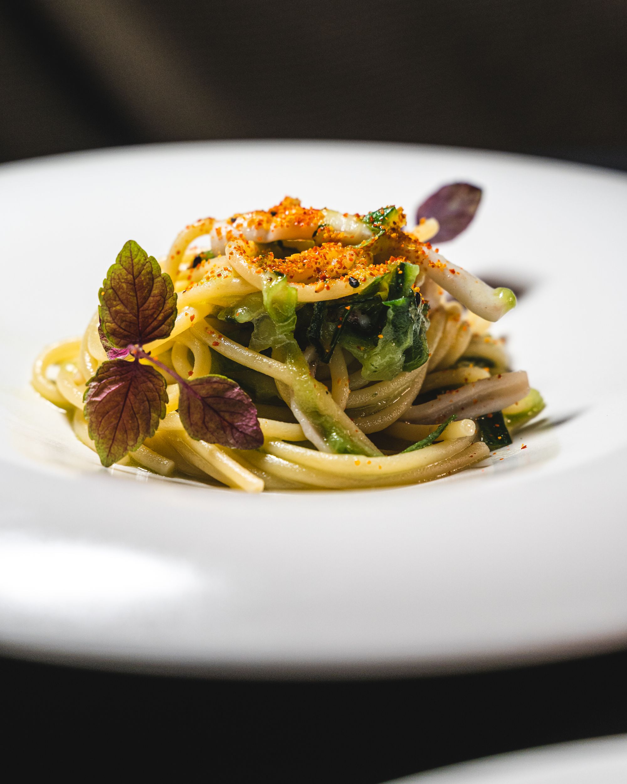 Close up of spaghetti on a plate