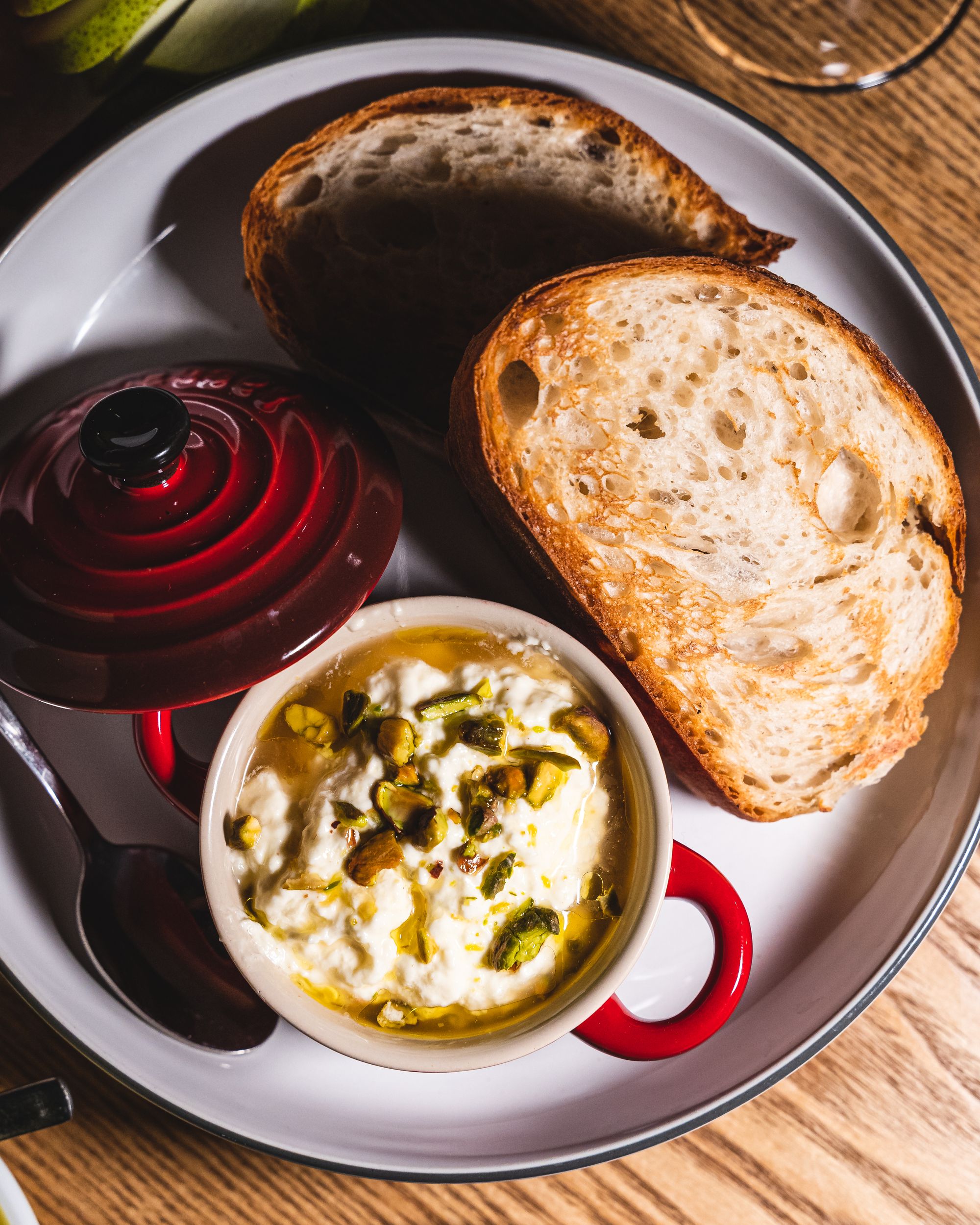 Straciatella and ciabatta toast