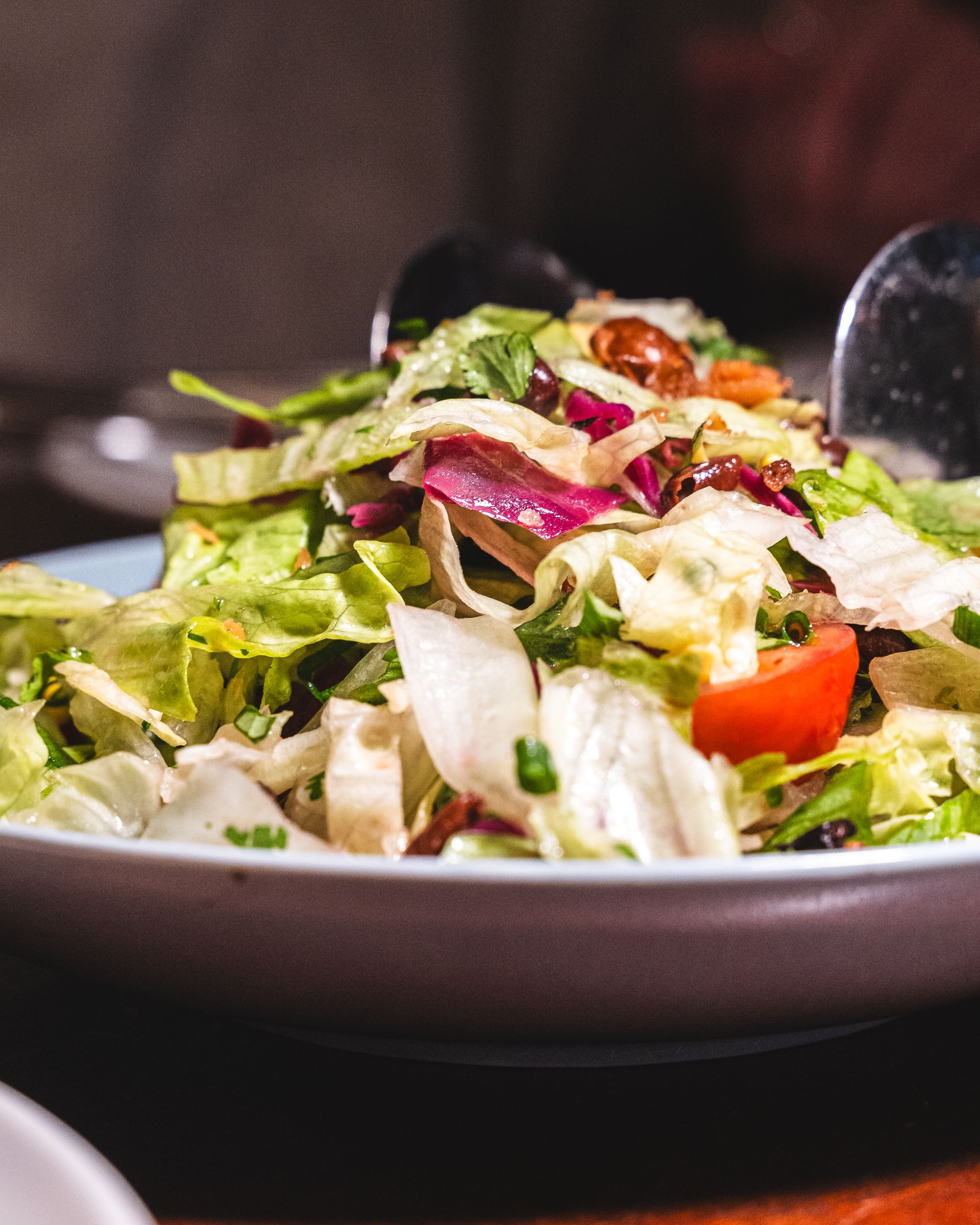 Close up of salad with lettuce