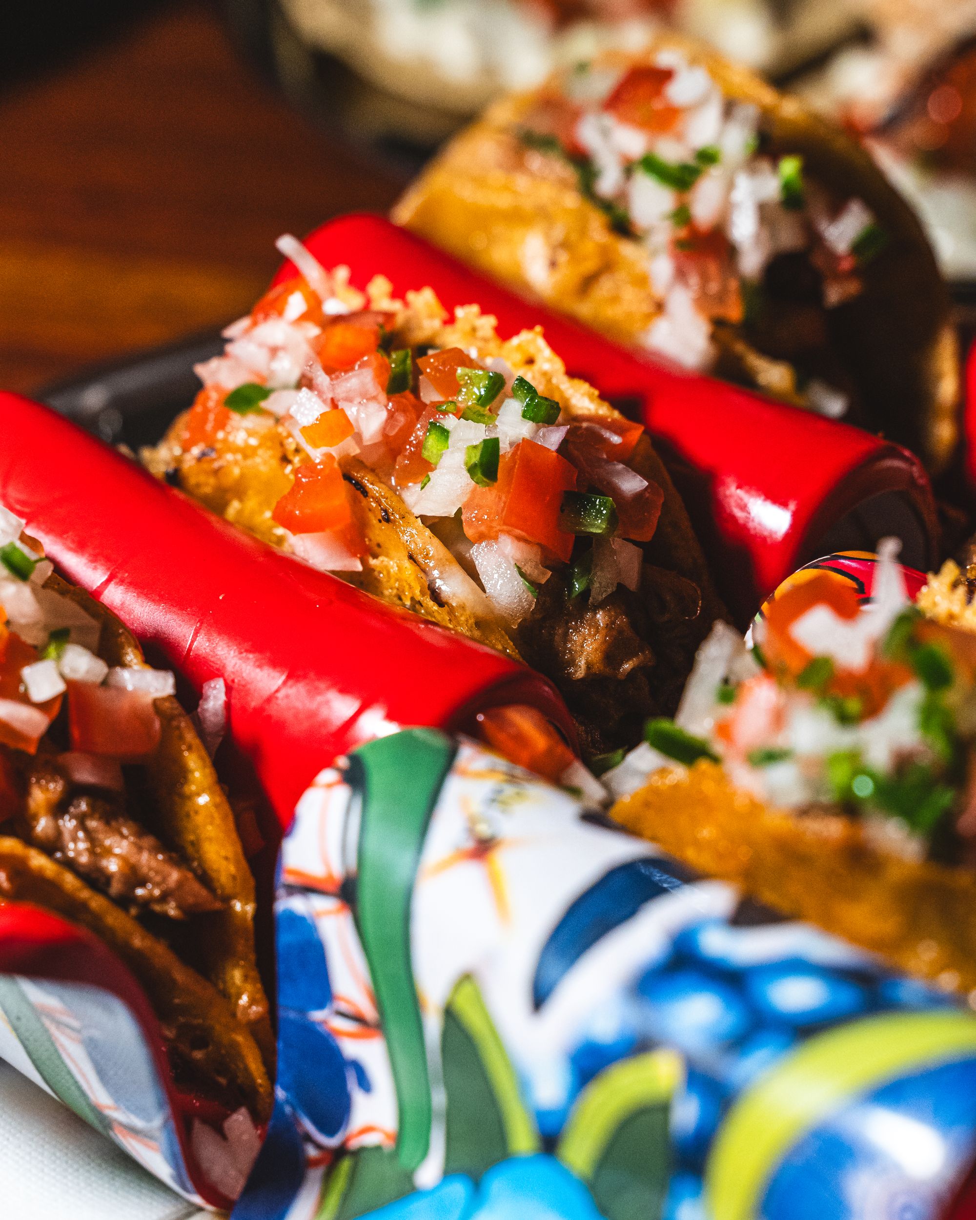 Close up of birria taco