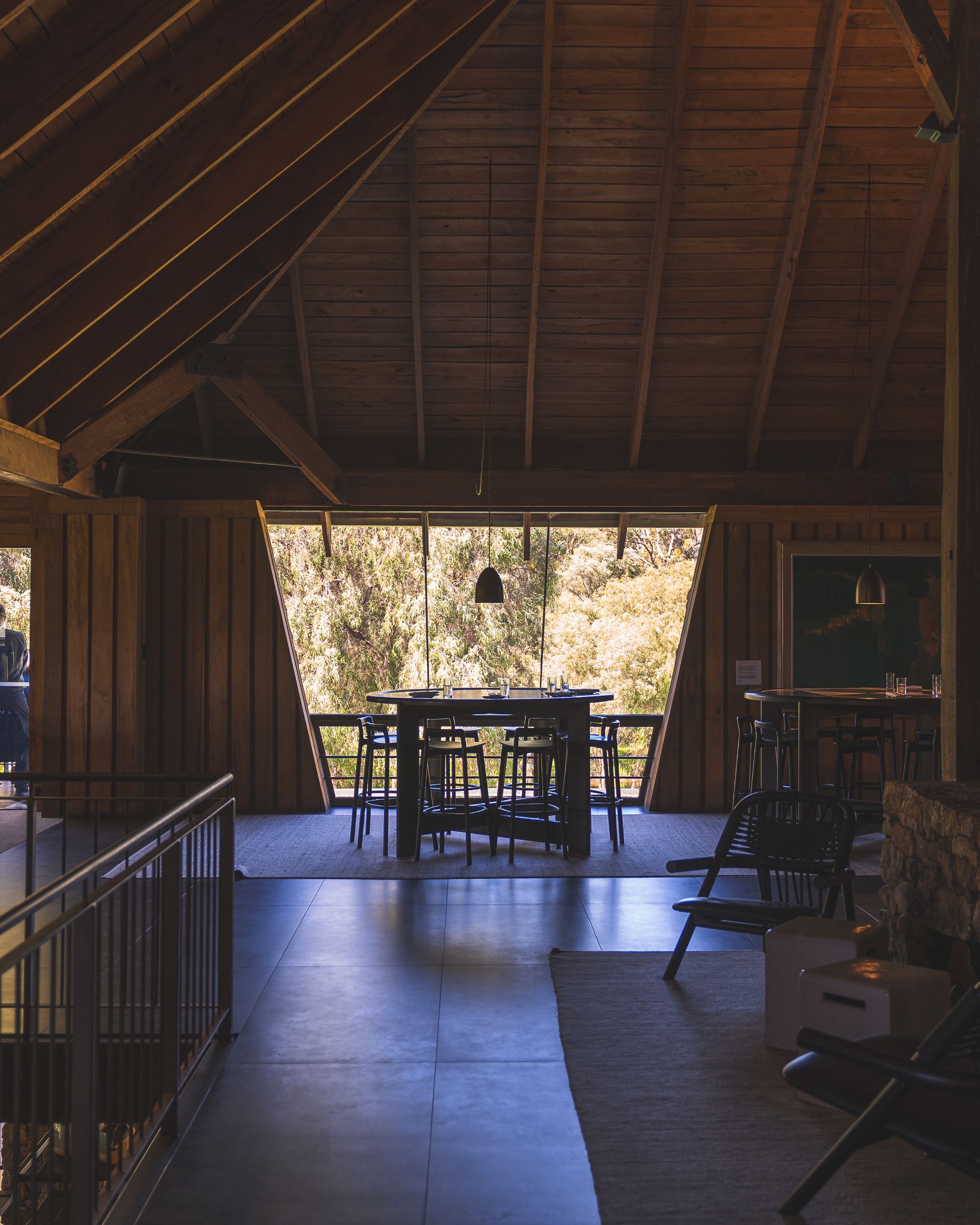 Interior of Vasse Felix showing a wooden interior