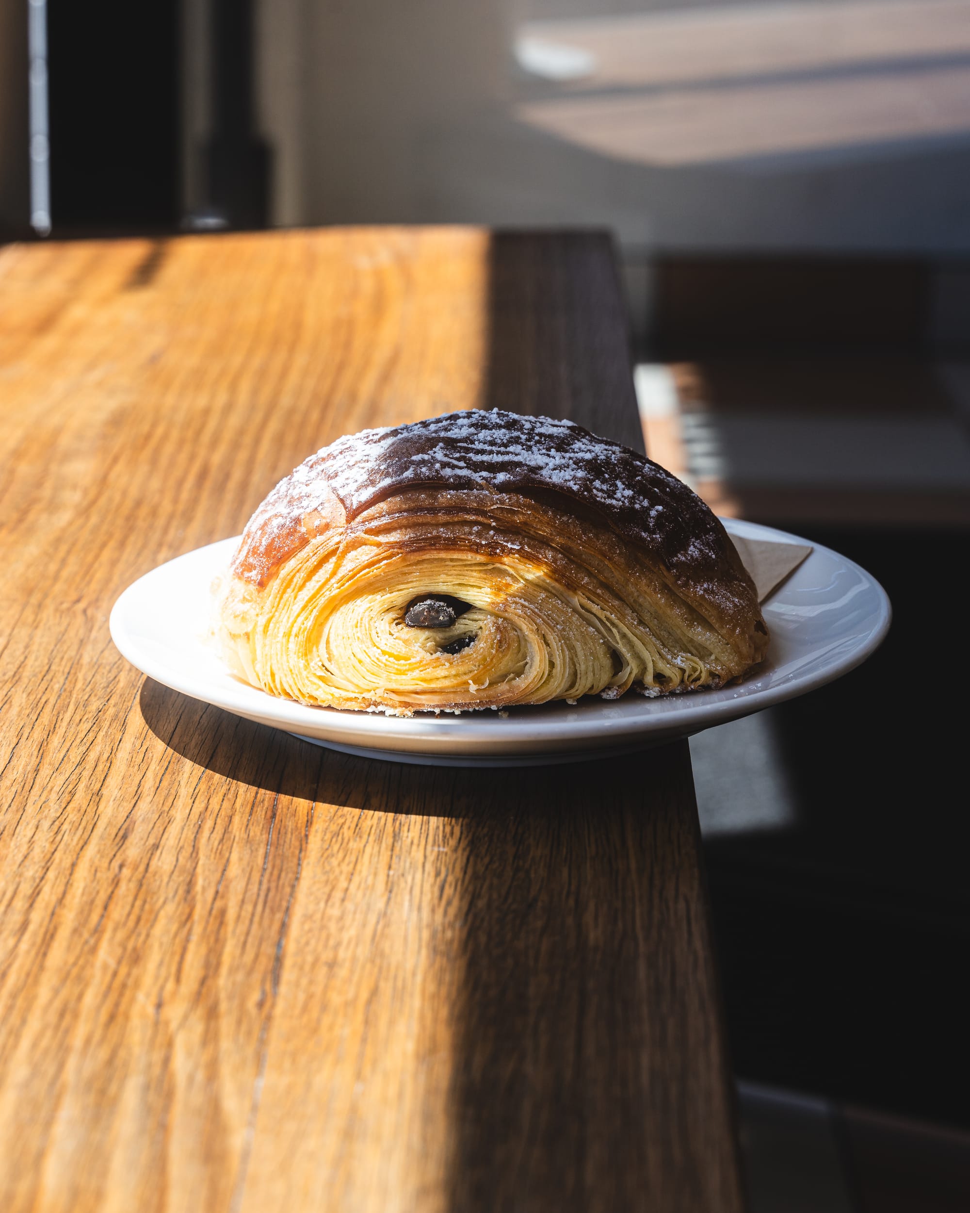 Close up of pain au chocolat