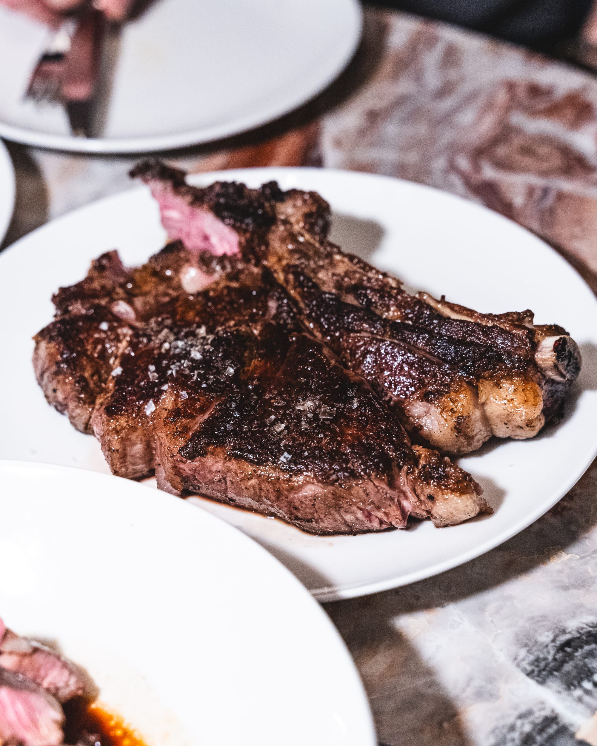 Close up of rib-eye steak