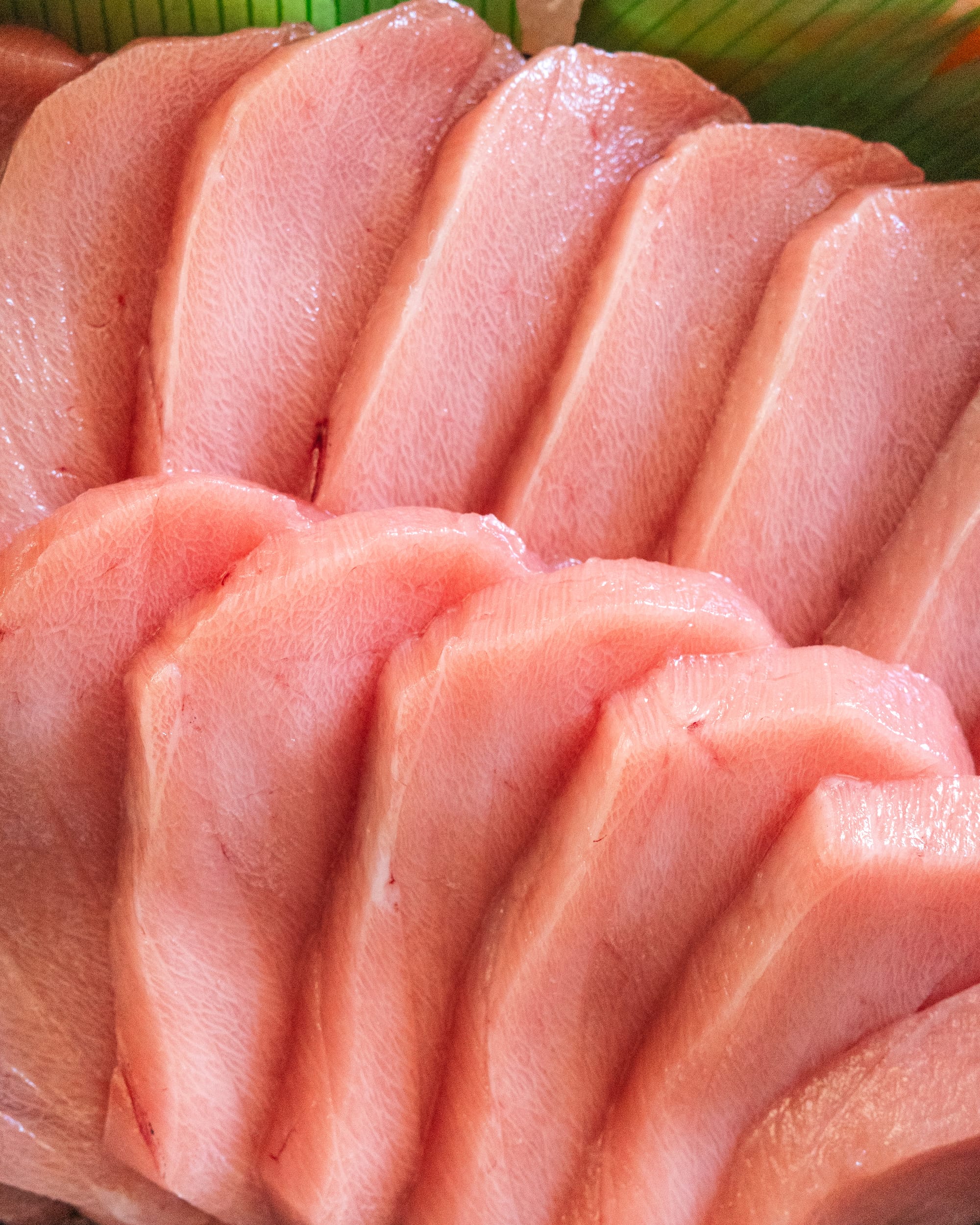 Close up of medium fatty tuna