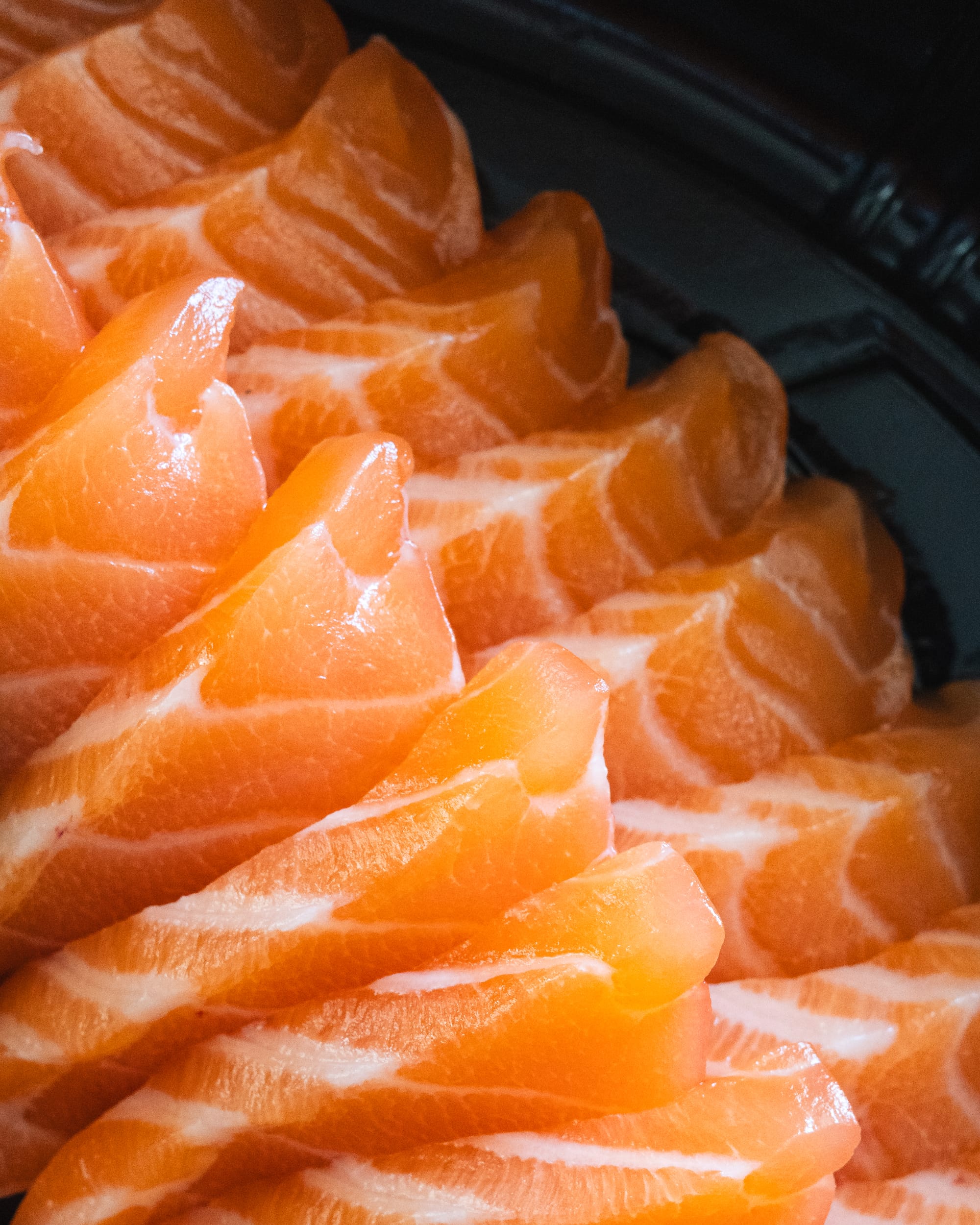 Close up of salmon sashimi