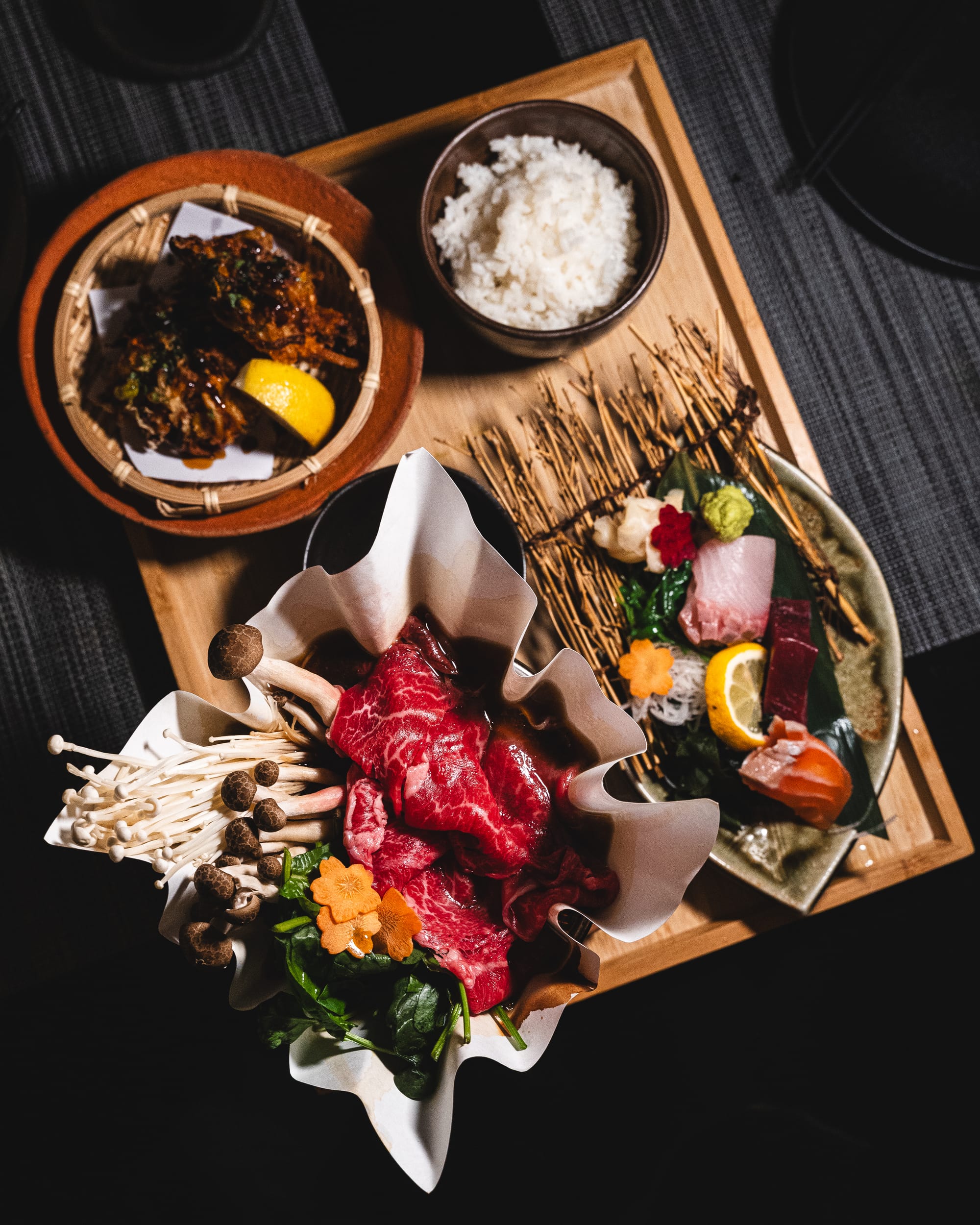 Top down shot of sukiyaki