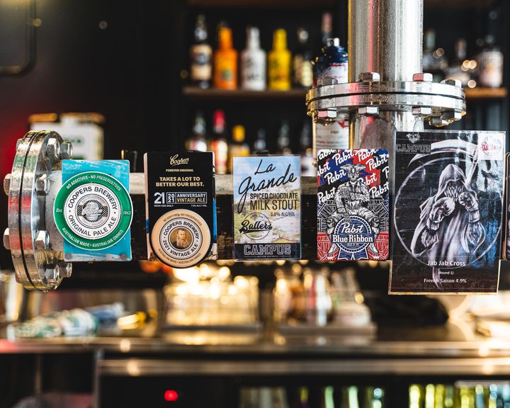 Beer taps showing a selection of beers from Australian br